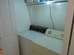 Laundry room with washer and dryer