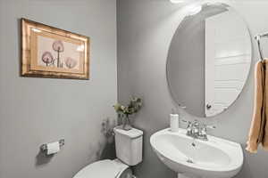 Bathroom with a sink and toilet