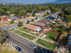 Aerial view of residential area