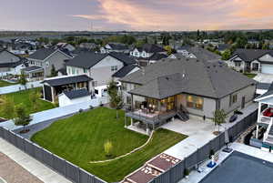 Aerial view of residential area