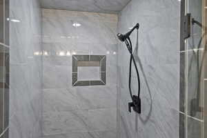 Bathroom with a shower stall