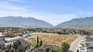 View of mountain background with nearby suburban area