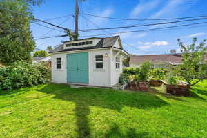 View of Cute Art/Work shed with Internet!  Light and Electricity! Ceiling Fan!