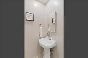 View of half bathroom on main floor