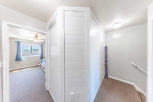 Shiplap accent wall in upstairs hall.