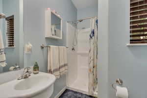 Shower stall, vanity
