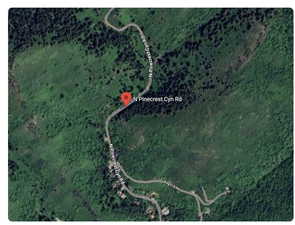 Aerial map of property and surrounding area