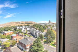 Bird's eye view of a mountain backdrop