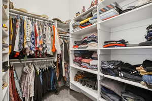 Spacious closet featuring carpet floors