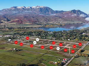 Drone / aerial view of a water and mountain view