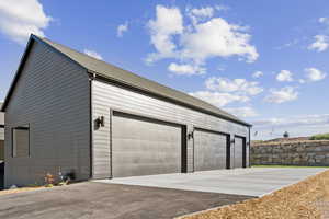 Garage with driveway