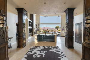 Building lobby featuring expansive windows