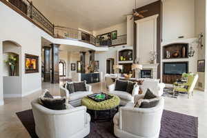 Community lobby featuring a towering ceiling