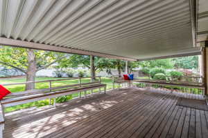 Deck featuring a fenced backyard
