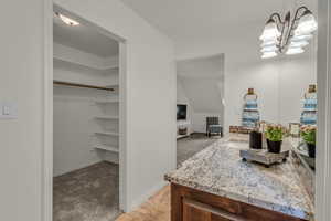 Primary bathroom with walk in closet