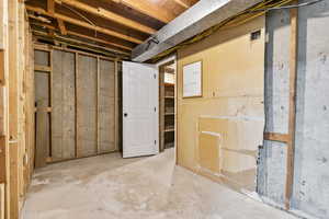 View of unfinished below grade area