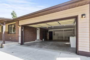 Garage with driveway