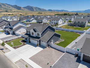 Bird's eye view of a mountain backdrop