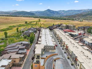 Aerial view of a mountainous background
