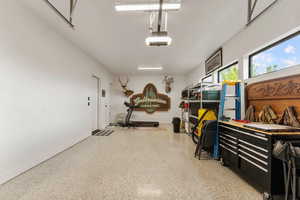 Garage with baseboards