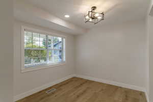 Dining area connected to kitchen and living room