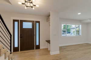 Entry with metal hand rails