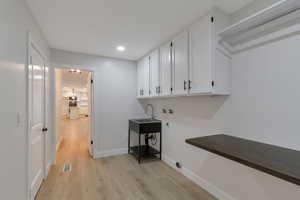 Main laundry with lots of space and a closet