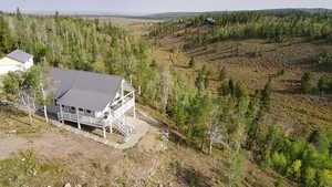 Aerial view of sparsely populated area