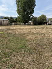 View of yard with a mountain view
