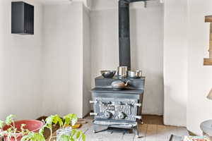 Detailed view of a wood stove