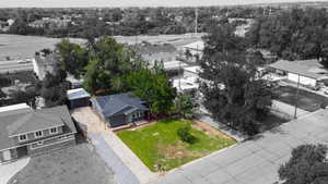 Aerial view of residential area