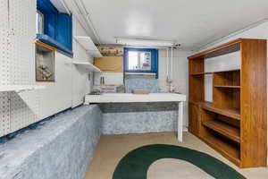 Kitchen with concrete floors