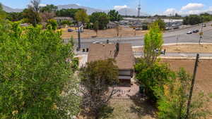 Bird's eye view of a mountain backdrop