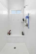 Bathroom with a tile shower