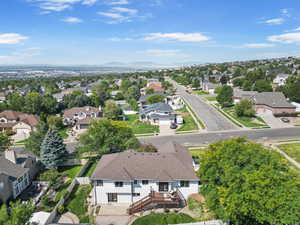 Aerial perspective of suburban area
