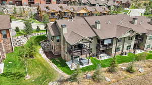 Aerial view of residential area