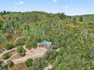 Aerial view of property and surrounding 10.57 acres