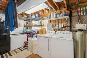Laundry room featuring washer and clothes dryer