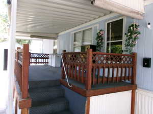 View of wooden deck
