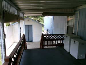 View of patio / terrace with an outdoor structure