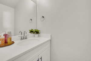 Bathroom featuring vanity