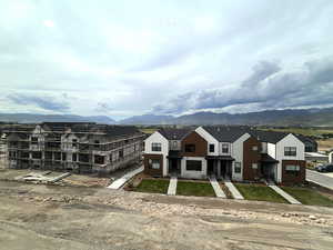 View from main floor with a mountainous background