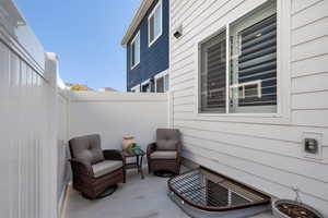 View of fenced backyard