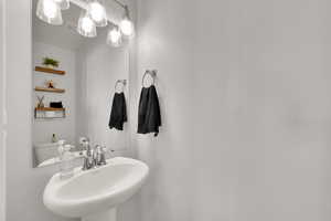 Half bath with a sink