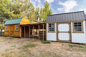 Chicken and pigeon out buildings