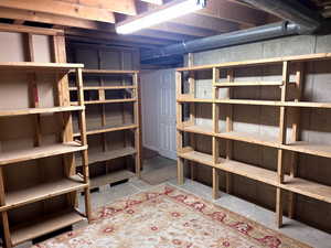 View of storage room in the basement