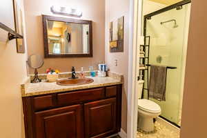 Bathroom vanity with copper sink
