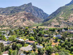 Mountain view with nearby suburban area