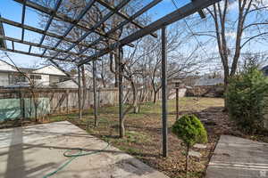 View of fenced backyard