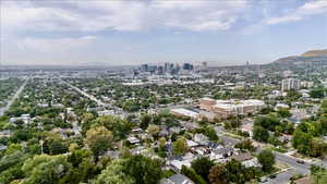 View of urban area with a mountainous background
